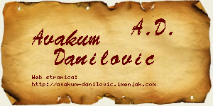 Avakum Danilović vizit kartica